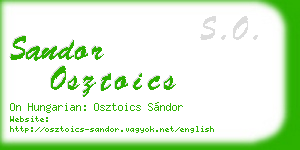 sandor osztoics business card